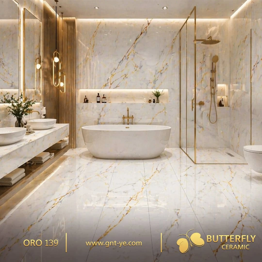 بلاط بورسلان كرستال 60×120   ماركه الفراشه حمامات وصالات