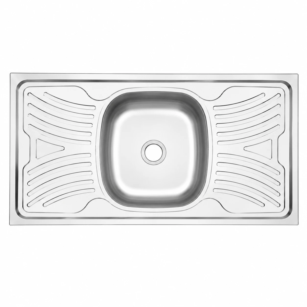 حوض مطبخ عين × جناح  استيل سعودي  50×100